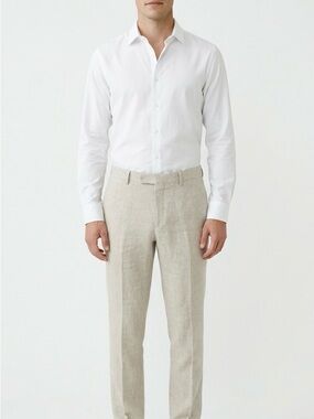 H&M Men's Linen Dress Pants - Light Natural